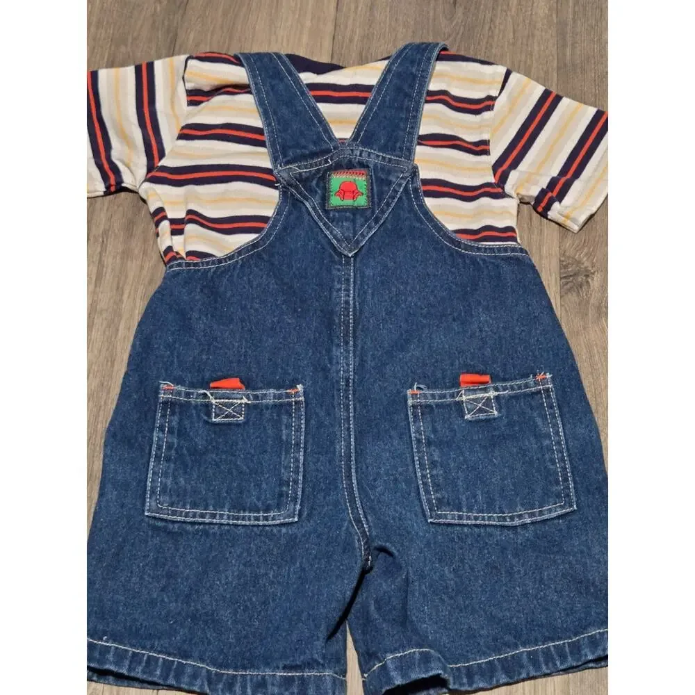 Vintage RARE Y2K Blues Clues Blue Denim Overalls & Shirt Set Embroidered Size 3T